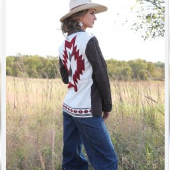 Cruel Denim Jackets & Blazers - Cruel Denim Western Equestrian Cordoroy/Sweater Shacket Waist Brown, Small, NWT